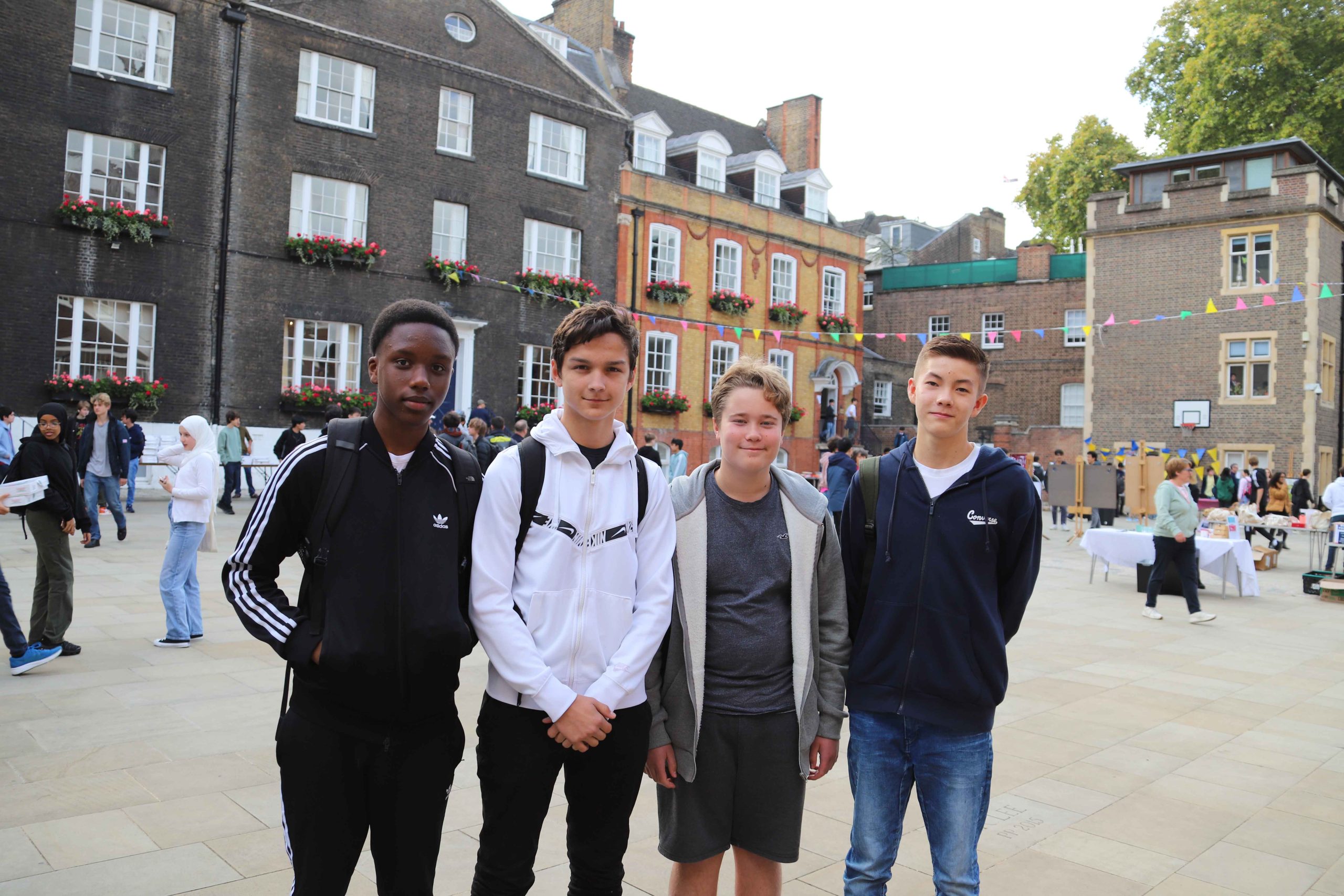 Four Platform Students Standing In Front Of Grants And Rigauds In Little Deans Yard At Westminster School 1 Scaled